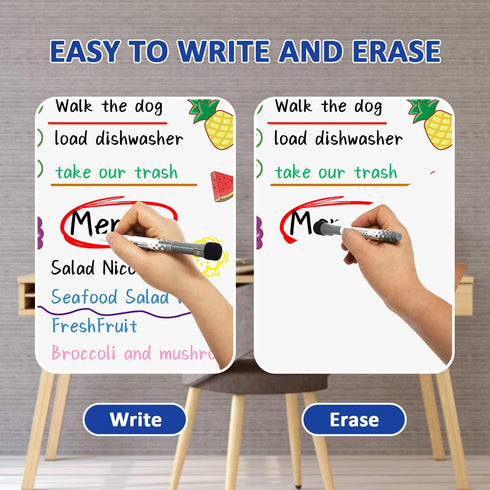 8.5" x 11" Dry Erase Board Removable Adhesive for Wall/Fridge, 4 Pack Nonwoven Foam White Erasable Sheet…...