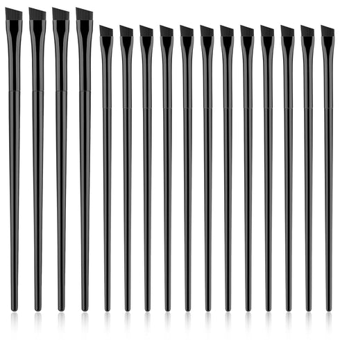 16 Pcs Eyeliner Brush Fine Angled, 12 Pcs Thin Eyeliner Brush Fine and 4 Pcs Angled Eyebrow Brush Flat Eyeliner Brush Portable Eye Makeup Brush Se...