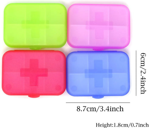 Honbay 4PCS 6 Compartments Waterproof Plastic Pill Organizer Box Case for Daily or Travel Use...
