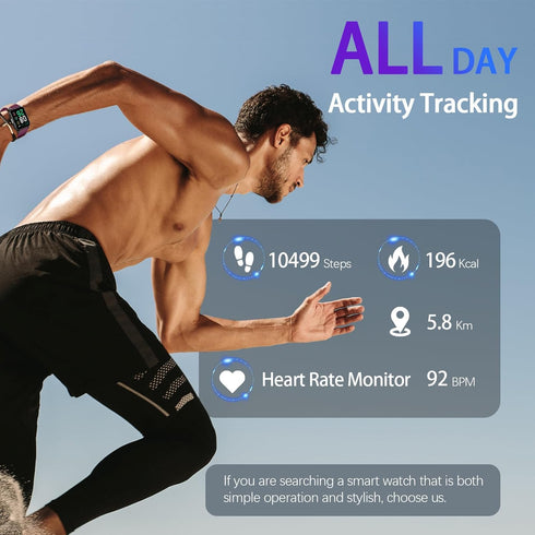 EURANS Smart Watch 41mm, Full Touchscreen Smartwatch, Fitness Tracker with Heart Rate Monitor & SpO2, IP68 Waterproof Pedometer Watch for Women Me...