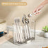 Utensil Holder for Kitchen, Wall Mount Plastic Clear Flatware Organizer Countertop...