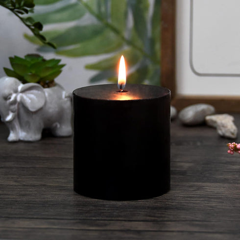 Zest Candle Pillar Candle, 3 by 3-Inch, Black...