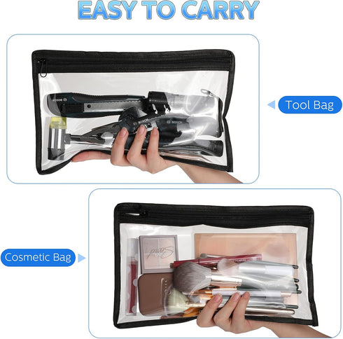8 Pieces Clear Zipper Pouches Pencil Pouches PVC Makeup Pouch Envelopes Folder Storage Multi purpose Pouch Document File Organization Bags, Office...