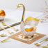 Gold Swan Base Holder,Table Decorative Swan Dessert Spoons Organizer Base Spoons Holder with 6pcs Coffee Spoon set,Elegant Gold Dessert Spoons,Pre...