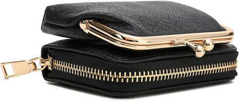 2 in 1 Change Purse Wallet,Credit Card Holder with Cion Purse for Women,Cute Pouch for Gril with Zipper Clasp...