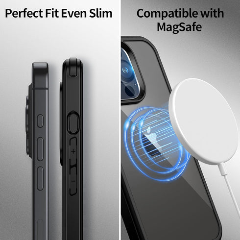 seacosmo for iPhone 15 Pro Case, Full-Body Protective with Built-in Tempered Glass Screen Protector + Camera Lens Protector, Military Grade Protec...