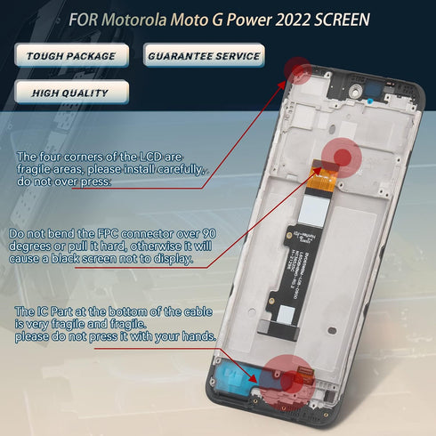 YWLRONG LCD for Motorola Moto G Power 2022 Screen Replacement Touch LCD Display Digitizer Assembly for Moto G Power 2022 with Kit(Black with Frame...