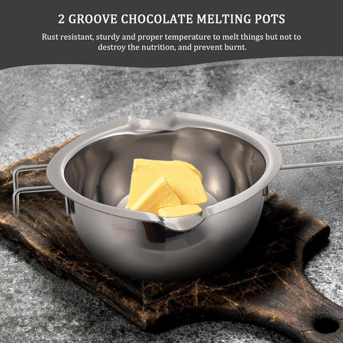 Hemoton Stainless Steel Double Boiler Pot Melting Pot Chocolate Melt Bowls Baking Pan for Butter Candy Cheese Candle Soap Making...