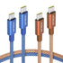 USB C to USB C Cable 2 Pack,60W 3A Fast Charging USB C Charger Cable (180°, Blue&Brown, 2pack-3.3+6.6ft)...