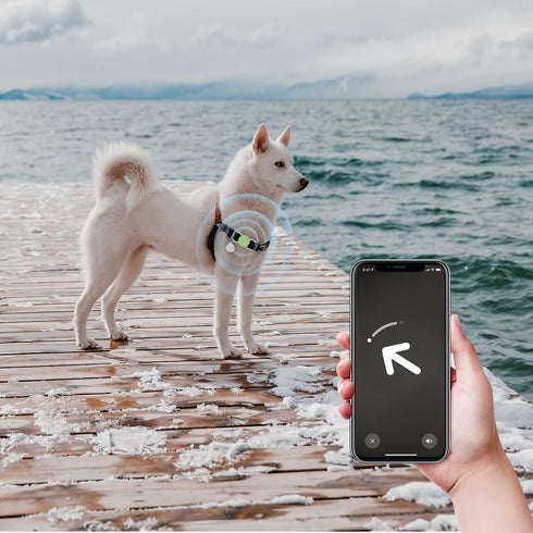 2pcs Airtag Dog Collar Holders, Silicone Waterproof Anti-Lost Protective Airtag Case Cover for Pets Dog Cats Compatible with Apple AirTag GPS Trac...