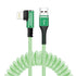 Coil iPhone Charger Cable USB A to Lightning Cord (2ft to 8ft) Mfi Certified CarPlay Right Angle (Sage Green)...