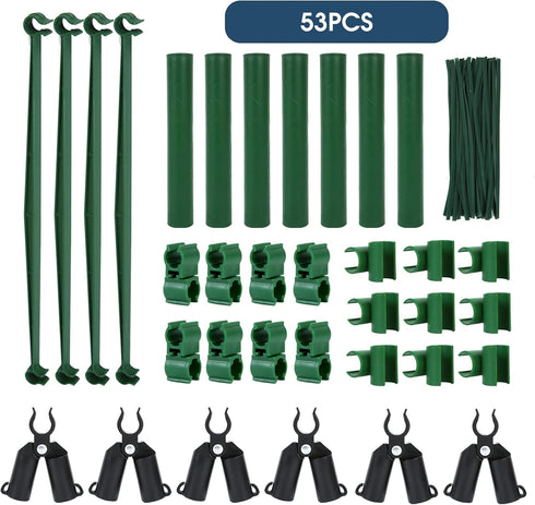 Adjustable Garden Stakes Connectors, Plastic Plant trellis Clips for 0.43 inch Diameter Rods Connecting Joints for Tomato Cage Cucumber Teepee Cli...