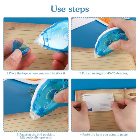 6 Pcs Double Sided Scrapbooking Tape Roller, Double Sided Adhesive Tape Glue Tape Roller Tape Runner for Crafts Scrapbooking Supplies Gift Wrappin...