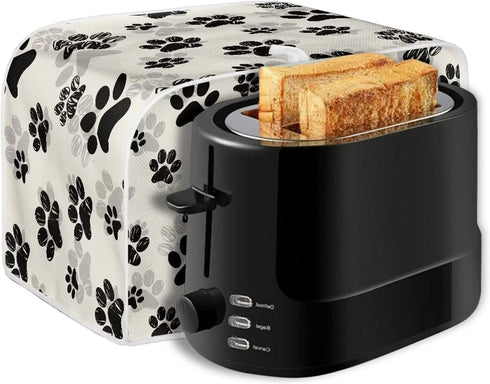 Dog Paw Toaster Covers 4 Slice Small Kitchen Appliance Anti Dust Cover, Bread Maker Dust Cover for Most Standard Toasters Oven...