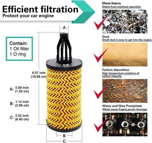 Oil Filter Fits Mercedes Benz ML350 E350 C300 C400 S550 GLK350 Replace Mann Filter HU7025z | Part No. 2761800009 2761840025...