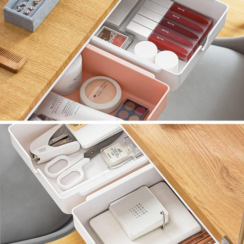 Under Desk Drawer Self-Adhesive Hidden Desktop Organizer, Attachable Desk Drawer Slide Out, Table Storage Tray for Stationery Home Office Organiza...