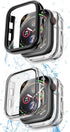 COOLQO 2 Pack Waterproof 2 in 1 Case Compatible for Apple Watch 38mm 3 2 1, with 9H Tempered Glass Screen Protector, Full Body Cover for iWatch 38...