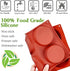 JOERSH 2-PK Silicone Egg Molds Non-Stick 3" Round Muffin Top Baking Pans, Egg Molds for Breakfast Sandwiches, Corn Breads, Whoopie Pies, Shortcake...