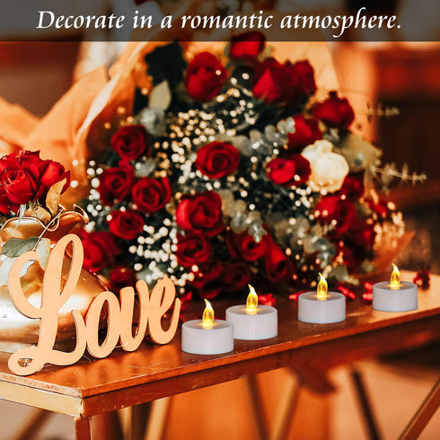Tea Lights, Flameless LED Candles Flickering Warm Yellow 200 Hours Battery-Powered Tea light Candle Ideal for Party, Wedding, Birthday, Gifts and ...