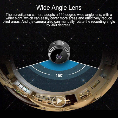 Security Camera, Intelligent Night IP Remote Monitor with Magnet Bracket, 90 Degree Wide Angle Lens, Surveillance Camera for Home Pet Baby Seniors...