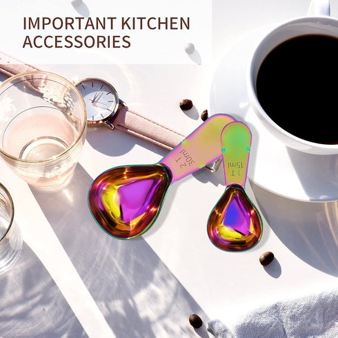 2 Pieces Stainless Steel Coffee Scoops Set(1 Tbsp,2 Tbsp)Durable Coffee Spoons with Ergonomic Handle Measuring Tablespoon for Canisters Tea Sugar ...