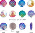 SUNNYCLUE 160pcs 8 Color(20pcs/Color) 12mm Flat Back Mermaid Fish Scale Resin Cabochons Round Iridescent Cameo Sparkly Glitter Cabs for DIY Earrin...