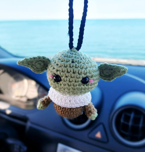 Alien, Car Mirror Hanging Decorations, Crochet Handmade Car Rear View Mirror Holder Hanging Accessories, Bag Ornament....