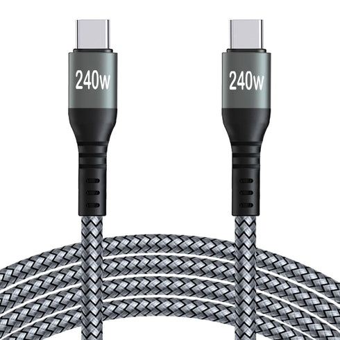 15FT 240W USB C to USB C Super Fast Charging Cable,Nylon Braided Type C to Type C Charge Cable Compatible with iPhone 15,iPad Air 5/4,iPad Mini 6,...