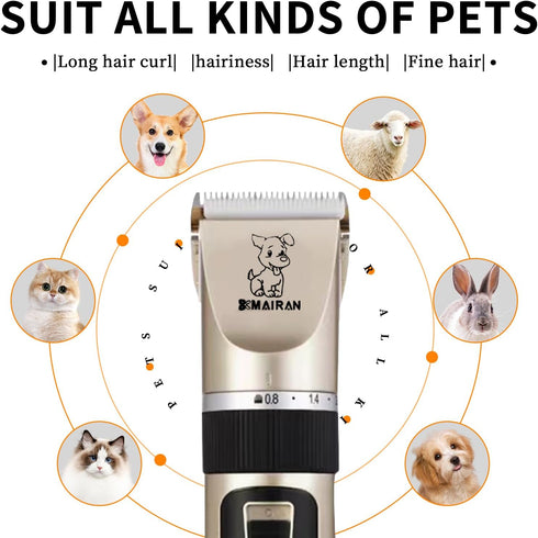 MAIRAN Dogs Pet Shaver Low Noise USB Charging Cordless Dog Grooming Kit Electric Pet Hair Trimmer Pet Hair Trimmer Large Medium and Small Dog and ...