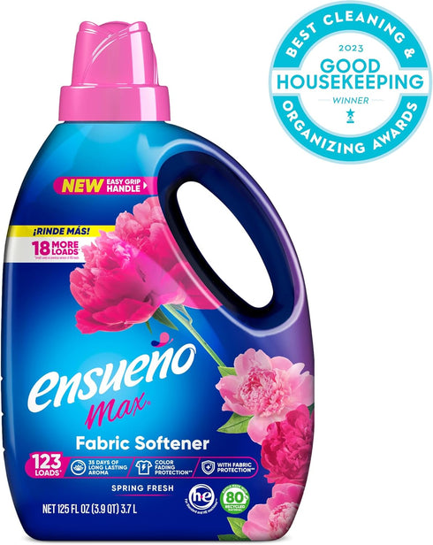 Ensueño - Max Liquid Fabric Softener- With Long-Lasting Freshener And Wrinkle Eliminating formula, Spring Fresh Scent - (125 oz)...