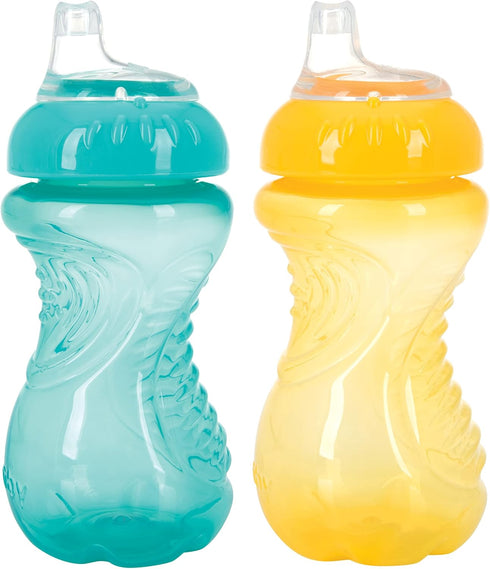 Nuby 2-Pack No-Spill Easy Grip Cup, 10 Ounce, Colors May Vary...