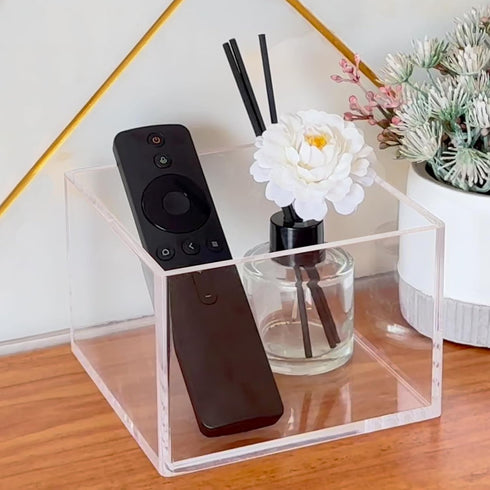 Remote Control Holder, TV Remote Organizer Caddy for Table, Acrylic Remote Storage Box, Clear...