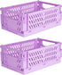 2-Pack Mini Foldable Plastic Baskets for Organizing and Storage, Collapsible Storage Crate for Home Kitchen Bedroom Bathroom Office (9.8x6.5x3.8, ...