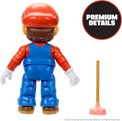 THE SUPER MARIO BROS. MOVIE - 5 Inch Action Figures Series 1 – Mario Figure with Plunger Accessory...