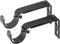 Ivilon Adjustable Brackets for Curtain Rods - for 1 or 1 1/8 Inch Rods. Set of 2 - Black...