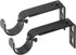 Ivilon Adjustable Brackets for Curtain Rods - for 1 or 1 1/8 Inch Rods. Set of 2 - Black...