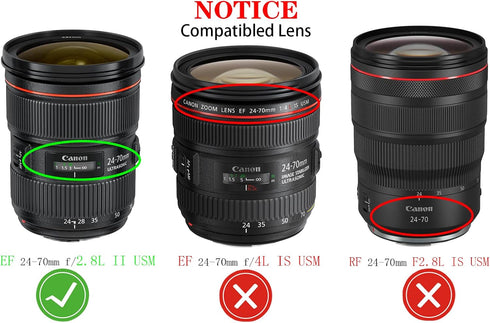 EW-88C Lens Hood for Canon EF 24-70mm f/2.8L II USM(Not for 24-70mm f/2.8L USM),HUIPUXIANG 82mm Lens Hood...