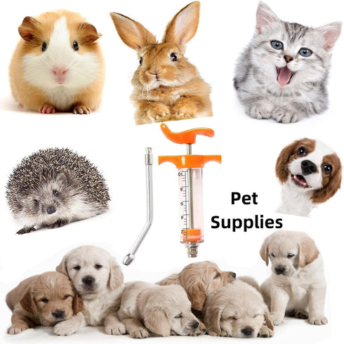 1 Pcs Goats Feed Water Distributor, Reusable, Drench Nozzle, Adjustable Dosage, for Goats, Sheep, Horse, Pig, Dog, Cattle, Cat Supplies (Orange 10...