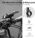 ROCKBROS Bike Phone Mount Holder Motorcycle & Bicycle Handlebar Cell Phone Holder 360° Rotatable Aluminum Phone Clip for iPhone 11 12 13 Pro Max M...