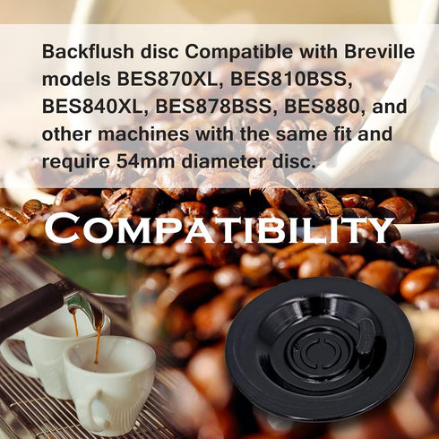 2 packs 54mm Coffee Backflush Cleaning Disc Compatible with Breville Espresso Machines BES870XL, BES810BSS, BES840XL -100% silicone material...