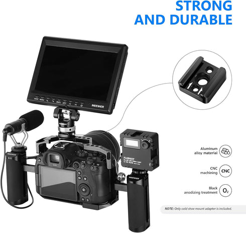 NEEWER 4 Pack Cold Shoe Mount Adapter, Cold Shoe Bracket with 1/4" Thread, Compatible with SmallRig DSLR Camera Cage Microphone LED Light Monitor ...