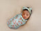 Wendy Bellissimo Super Soft Swaddle Receiving Blanket (35x40) with Hat or Headband for Baby Boy or Baby Girl (Aqua)...