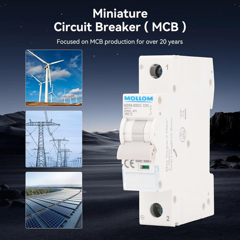 AC 1 Pole Miniature Circuit Breaker, 110V-240V 20Amp, Scene Visualization Custom MCB Thermal Magnetic Trip, 6KA Breaking Capacity for Solar AC Sys...