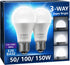 Briignite 3 Way LED Light Bulbs, 3 Way Light Bulbs 50 100 150W Equivalent Daylight 5000K A19 Light Bulbs E26 Base, Three Way Light Bulbs Indoor 3-...