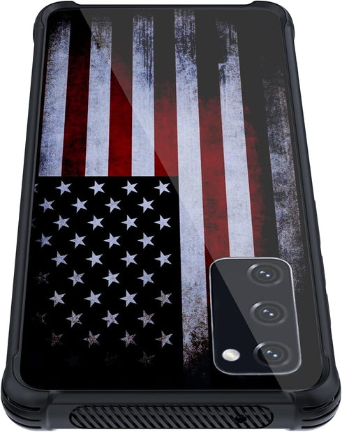 Tnarru Compatible with Samsung Galaxy S20 FE Case American Flag Pattern Hard PC Back and Soft TPU Sides Scratchproof Shockproof Protective Case fo...