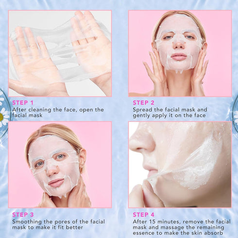 24Pack Collagen Essence Sheet Facial Masks, Face Masks Skincare, Hydrating Face Masks, Moisturizing and Soothing, Natural Skin Care Spa Face Mask,...