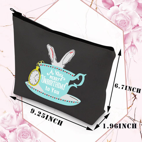 BDPWSS Makeup Bag for Travel, Alice Theme, A Very Merry Unbirthday to You, Soft Polyester, Waterproof, Cosmetic Case for Friends, Sister, Female.....