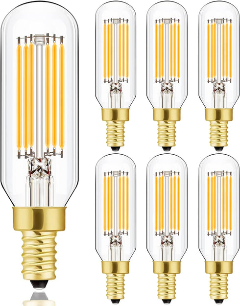 Leools E12 LED Bulb Dimmable 6W Equal 60 watt Light Bulb Soft White 3000K T6 T25 E12 Candelabra Bulb 60 watt for Chandeliers,Ceiling Fan,Pendant,W...