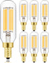 Leools E12 LED Bulb Dimmable 6W Equal 60 watt Light Bulb Soft White 3000K T6 T25 E12 Candelabra Bulb 60 watt for Chandeliers,Ceiling Fan,Pendant,W...