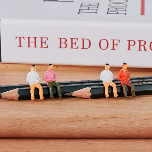 Gejoy 100 Pieces Miniature People Figurines 1:75 Scale Model Trains Architectural Plastic Mini Tiny People Sitting and Standing for Diorama...